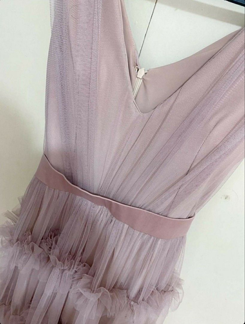 Tulle Blush Long Gown, Women's Fashion, Dresses & Sets, Evening dresses