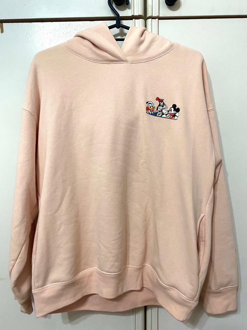 UNIQLO Disney Mickey Mouse Pink Peach Hoodie Women s Fashion Coats Jackets and Outerwear on Carousell