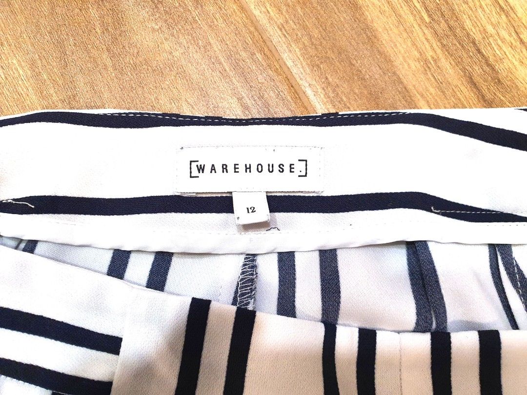 Warehouse Flowy Striped Pants Women s Fashion Bottoms Other