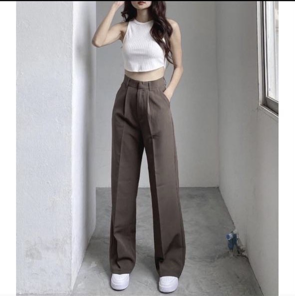 Wide Pants -  Brown main image 1