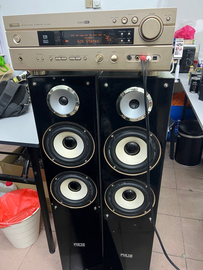 Yamaha amplifier with speakers, Audio, Soundbars, Speakers & Amplifiers