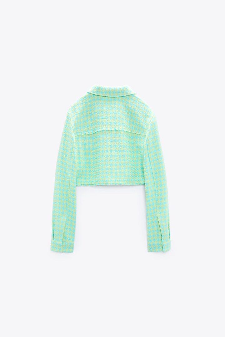 Zara Gingham Cropped Jacket (Category: Coats, Jackets and Outerwear) located in Cagayan de Oro. Submitted by wednesdaystuff_ (Listing ID 1204001264, Image 2). Description: Used once only Bought in Singapore Retails for 89.90 SGD (₱3669) ❗️Free shipping Size Small Message for actual photos.