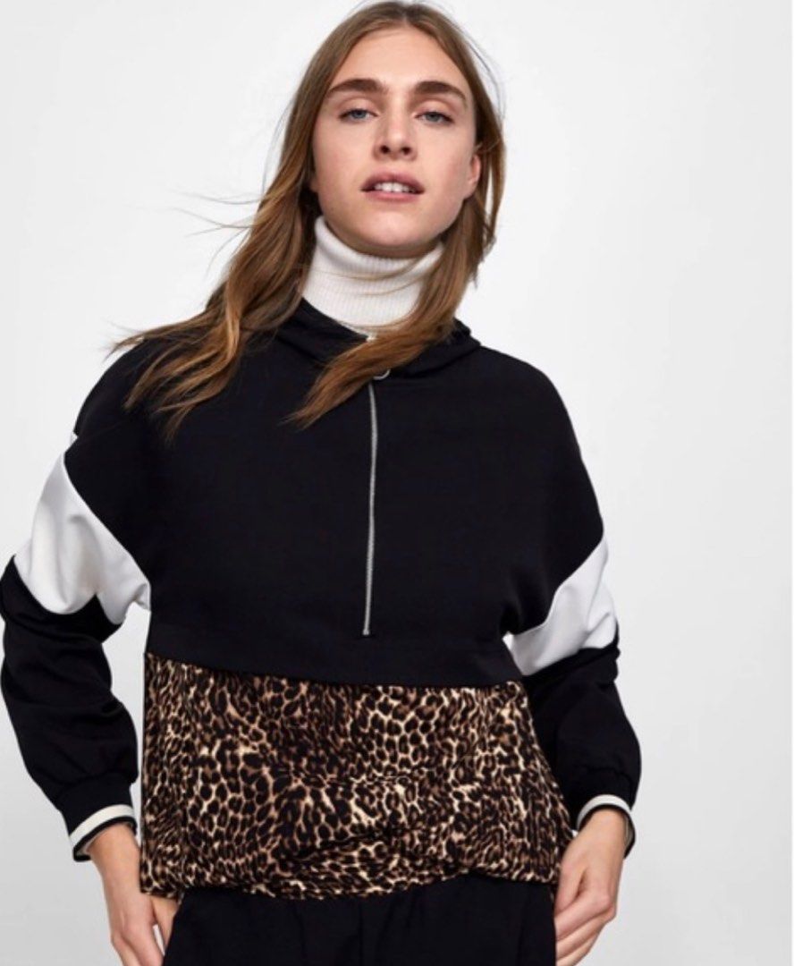 Zara leopard hoodie sales