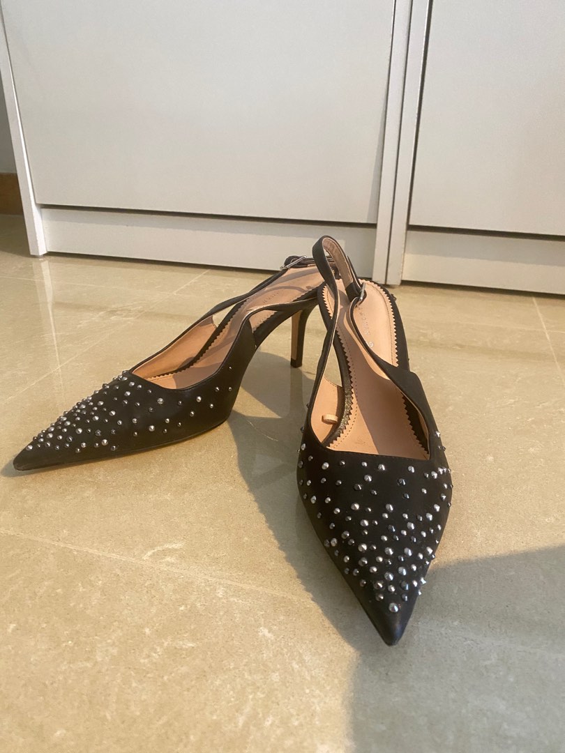 zara denim heels