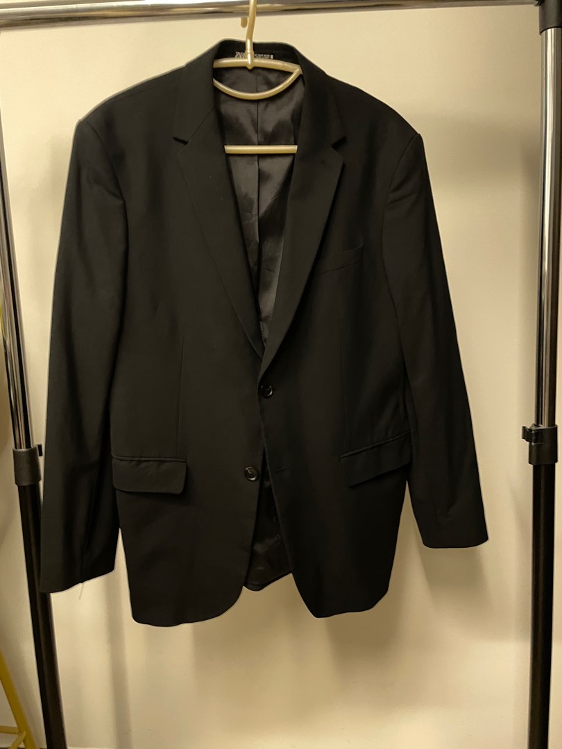 ZARA Wool Blend Blazer (Black), Men's Fashion, Coats, Jackets and