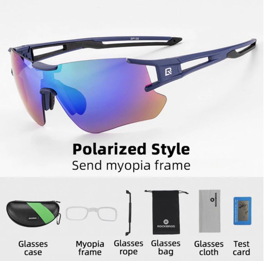 ROCKBROS Mens Cycling Sunglasses Polarized Half Frame Glasses