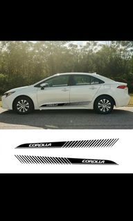 1 set of 2pcs.  (Left/Right) Vinyl Side Decals Stripes Wraps Body Stickers Car Styling  For Toyota Corolla