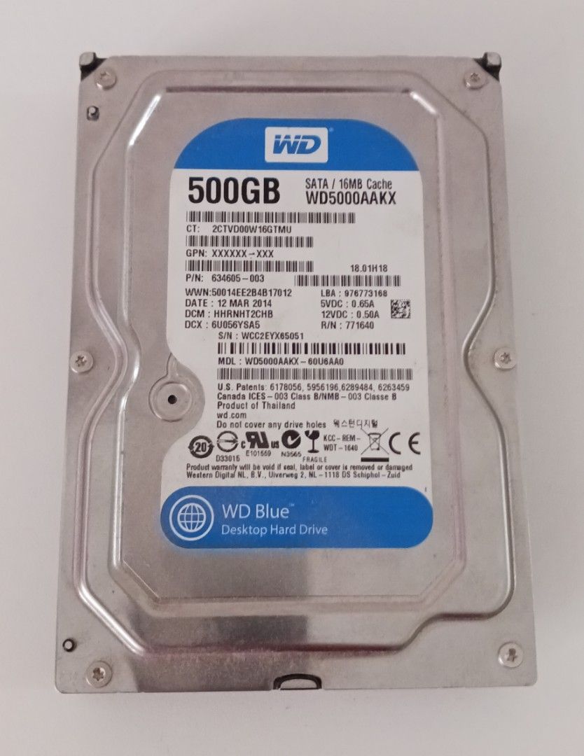 Wd 500 deals blue