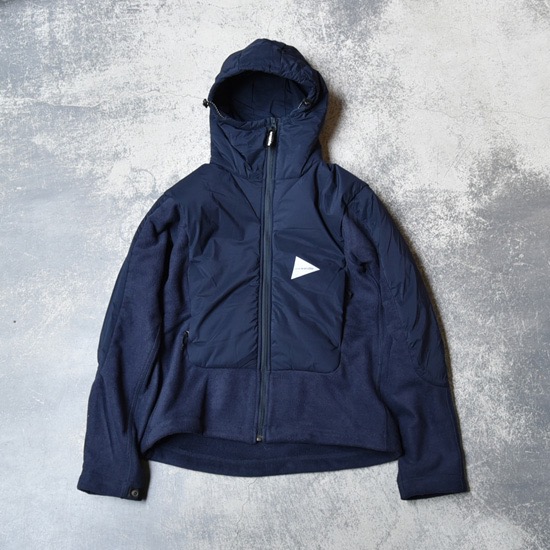 AND WANDER TWILL FLEECE JACKET NAVY SIZE 2