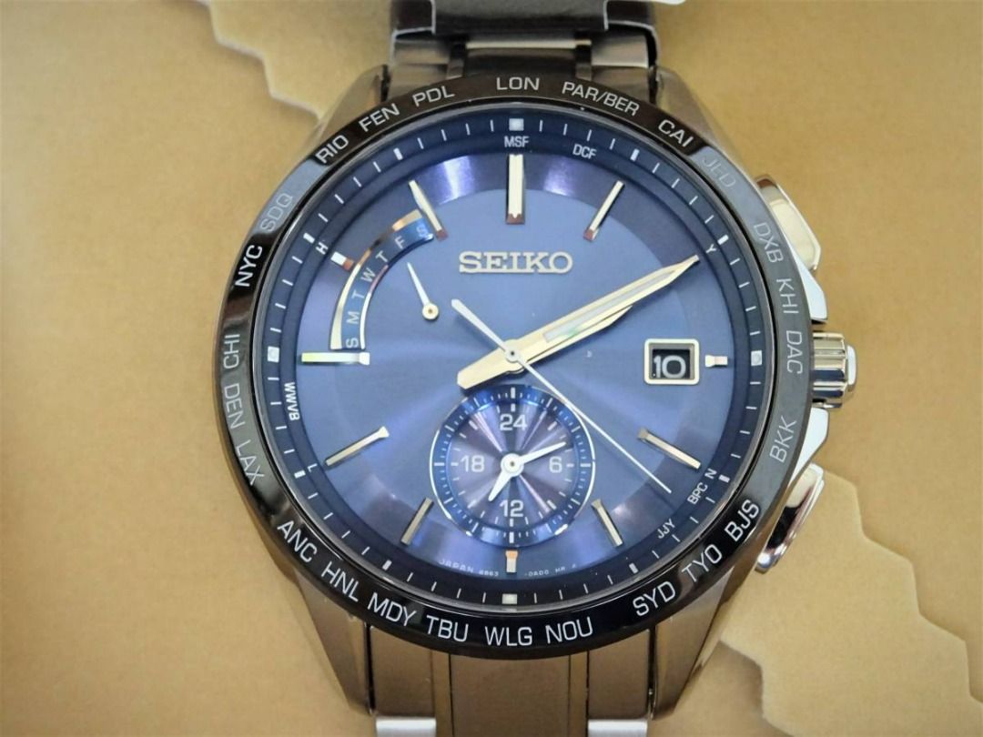 精工SEIKO Brights 太陽能電波雙時間顯示SAGA231, 名牌, 手錶- Carousell