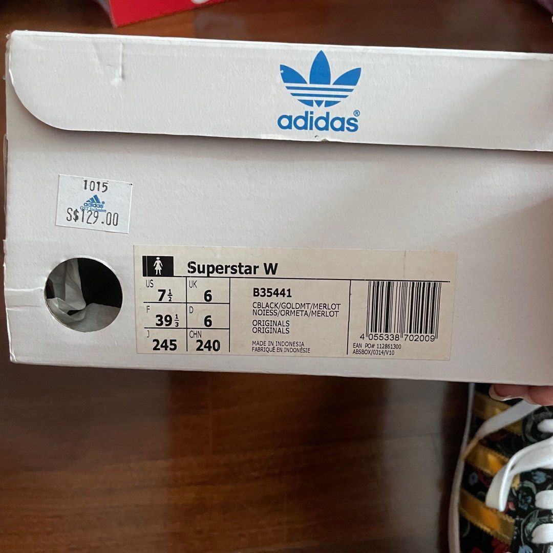 Adidas superstar w cblack / goldmt deals / merlot