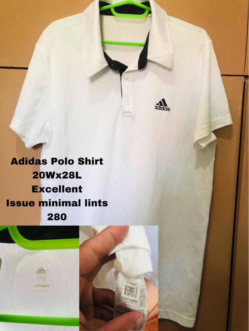 Adidas White Polo Shirt, Men's Fashion, Tops & Sets, Tshirts & Polo