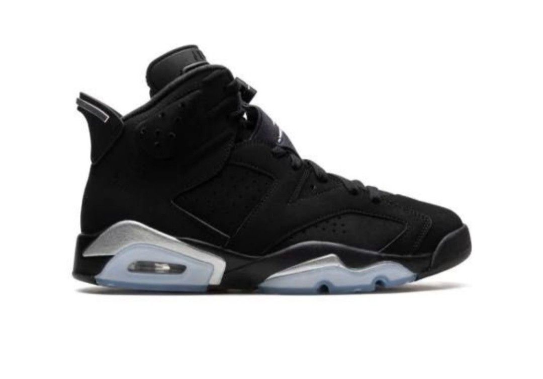 Air Jordan 6 Retro Chrome Black Silver Metallic Men s Fashion