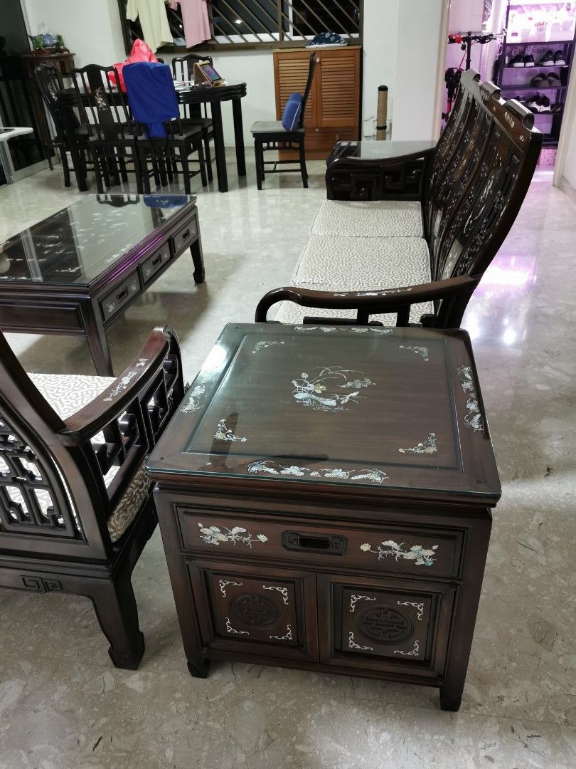 Antique Chinese Rosewood sofa set, Furniture & Home Living, Furniture