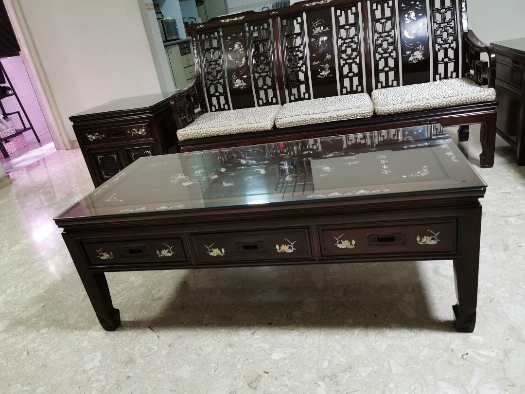 Antique Chinese Rosewood sofa set, Furniture & Home Living, Furniture