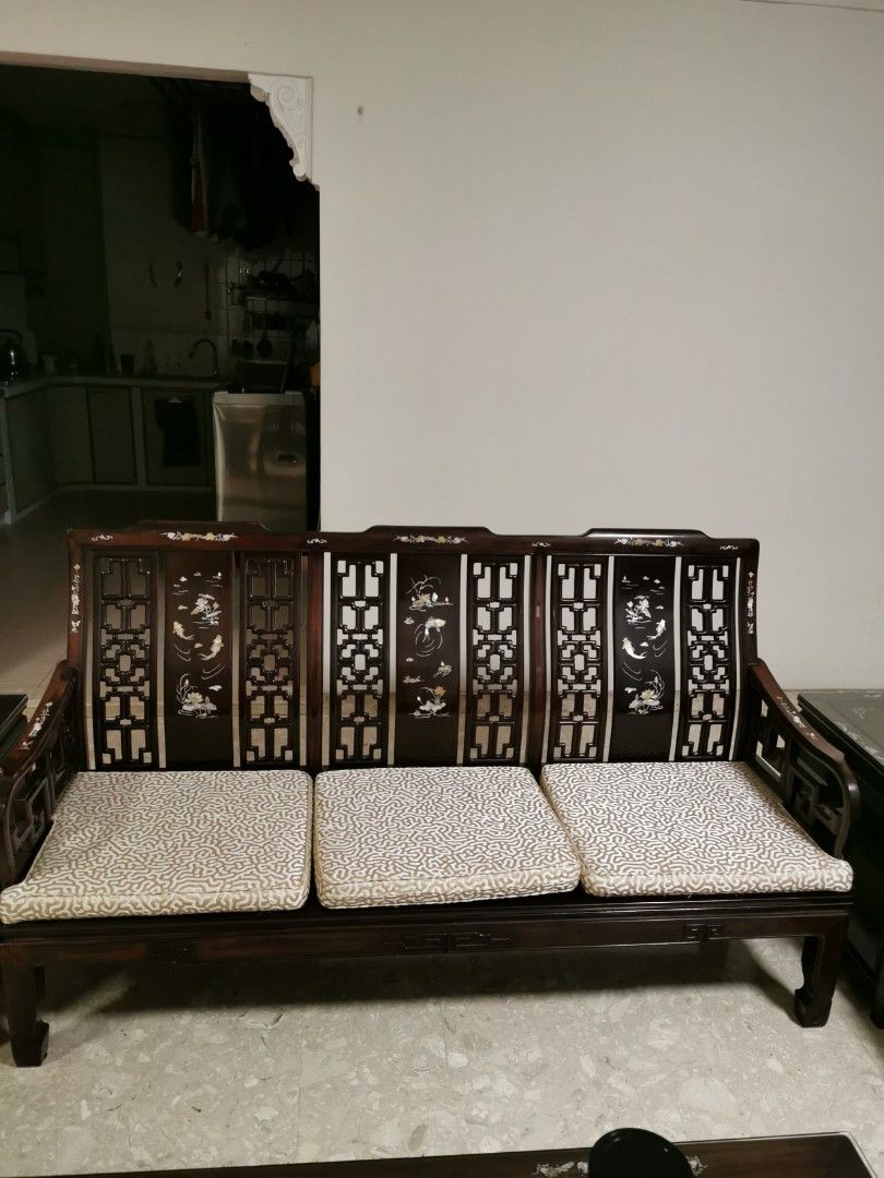 Antique Chinese Rosewood sofa set, Furniture & Home Living, Furniture