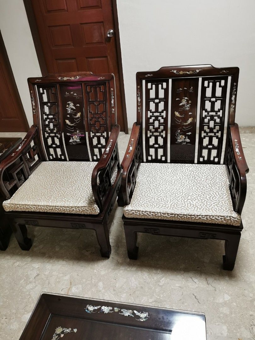 Antique Chinese Rosewood sofa set, Furniture & Home Living, Furniture