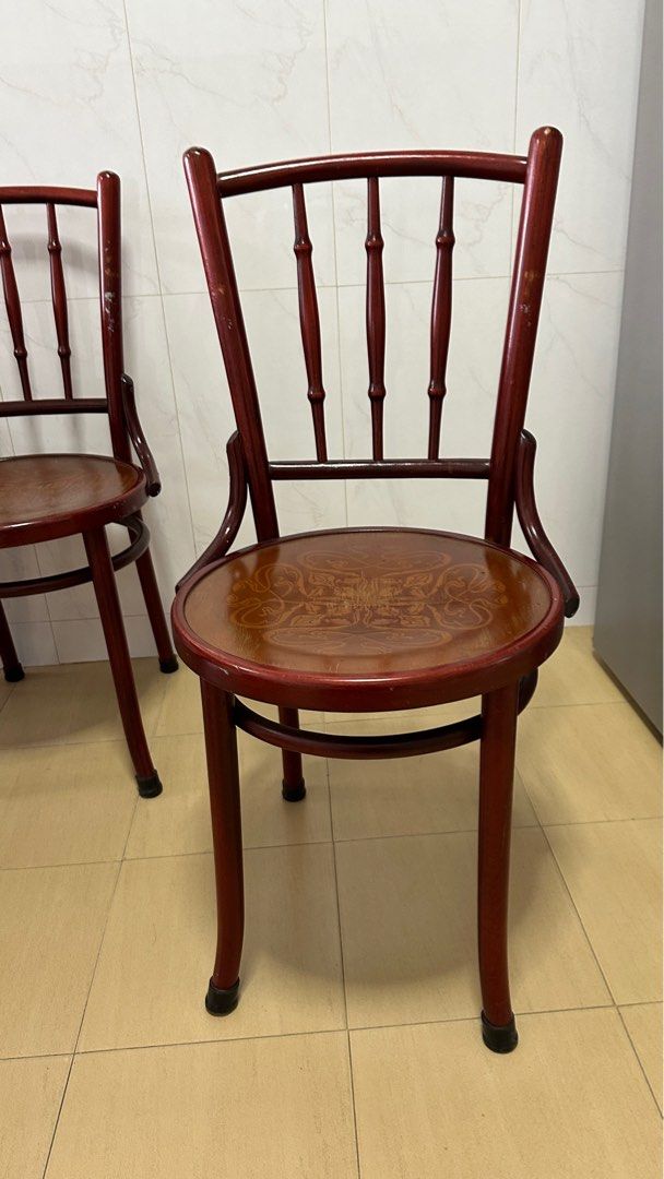 Antique Coffee Shop Chairs (x6), Furniture & Home Living, Furniture