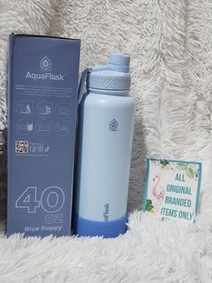 AQUAFLASK 40oz BLUE POPPY Water Bottle Tumbler Limited Edition