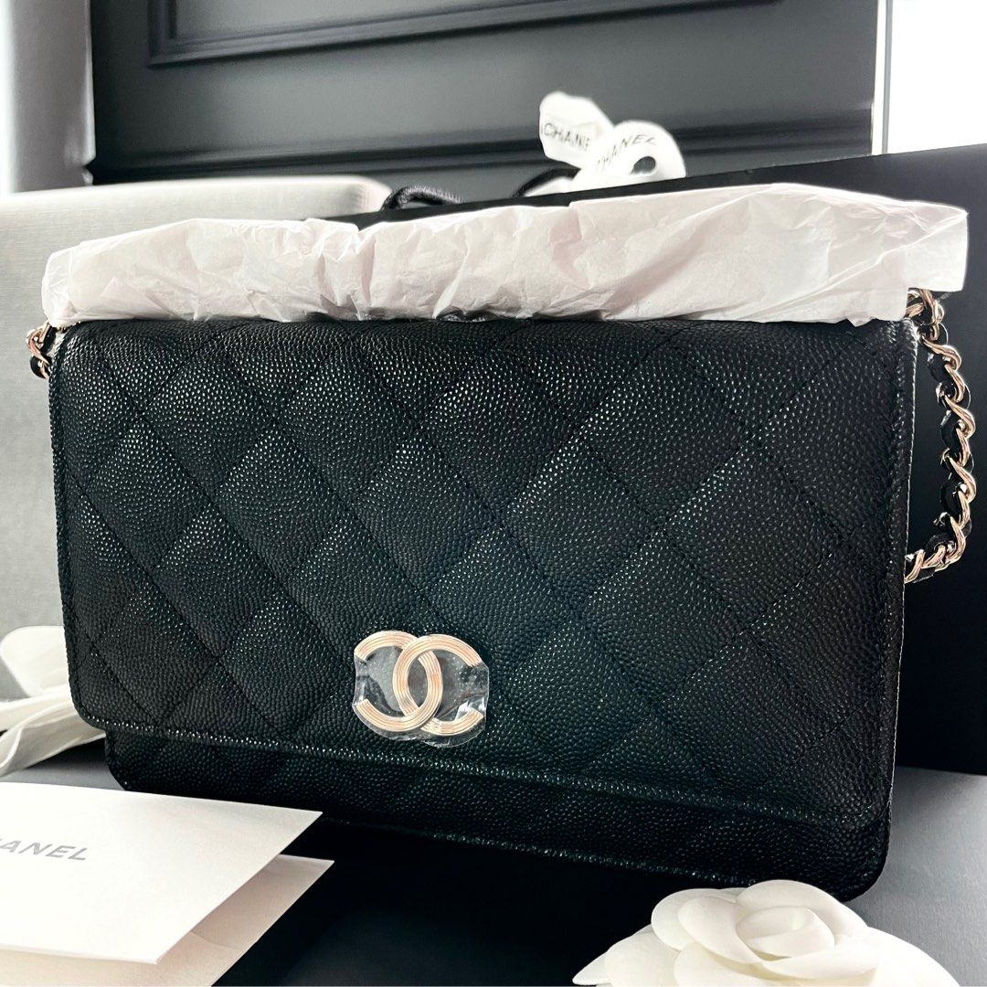 RESERVED - Authentic Chanel 23C WOC Wallet on Chain Black Caviar GHW Gold  Cruise Collection Monaco mini small flap classic brand new full set with