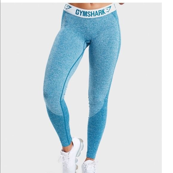 Gymshark Flex Low Rise leggings in blue, jacquard