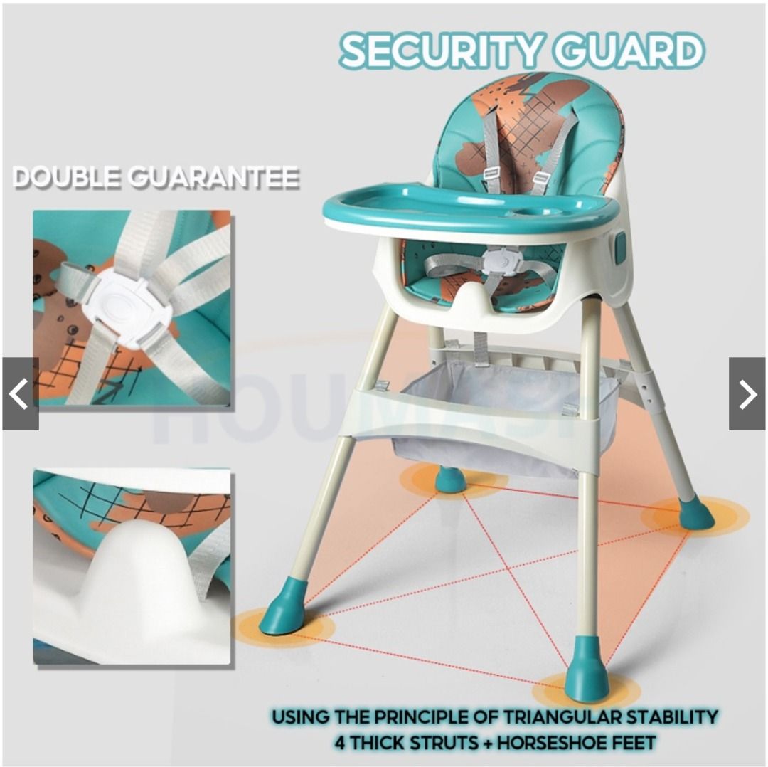 Baby High Chair Multifunctional Foldable Baby Safety High Chair Baby