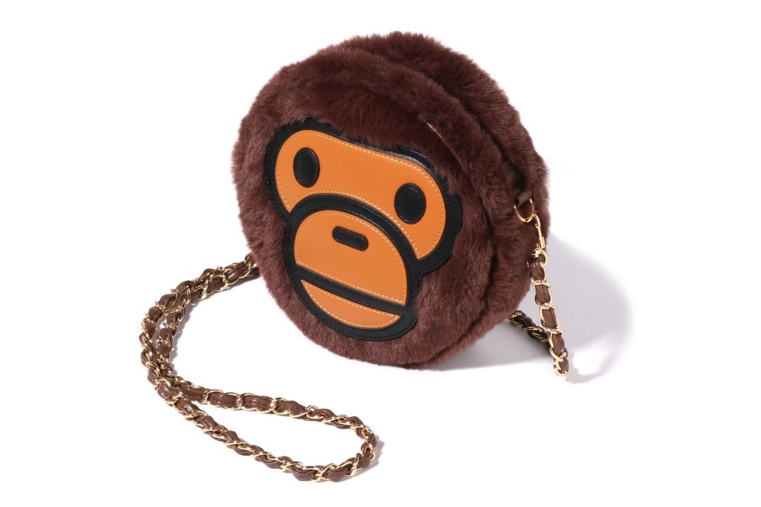 BAPE Backpack Book Bag BABY MILO A BATHING APE brown Shoulder Side