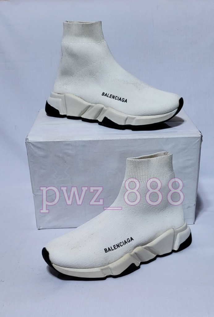 BALENCIAGA White Speed Trainer Sneakers Size 38