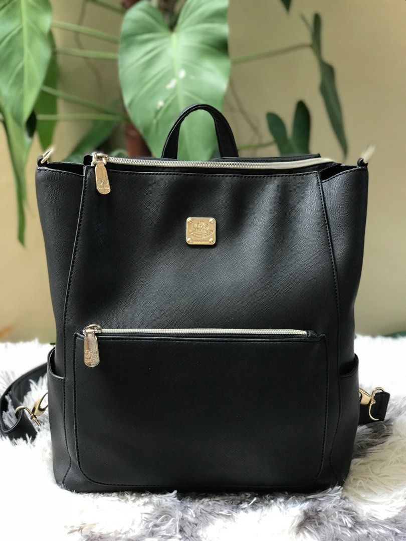 BANA BANA saffiano leather 2way crossbody backpack bag, Luxury, Bags