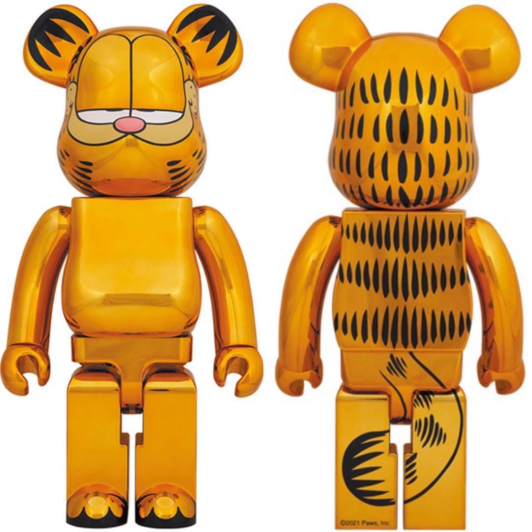 Bearbrick 1000% GARFIELD GOLD CHROME, 興趣及遊戲, 玩具& 遊戲類