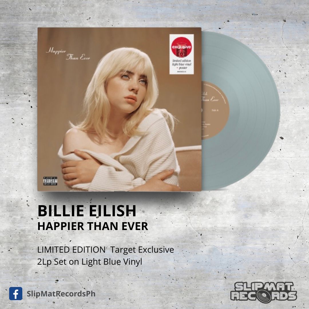 Billie Eilish - Happier Than Ever rare 2 Vinyl LP blue SEALED
