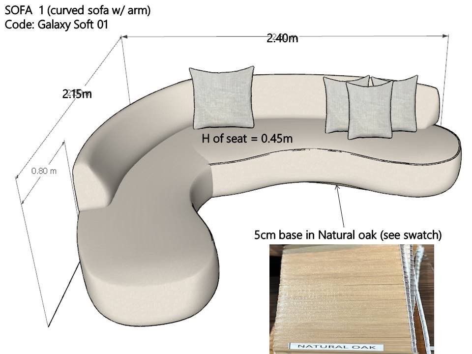 Brand New MINIMALIST CURVED SOFA, Furniture & Home Living, Furniture