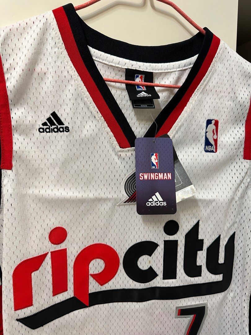 NBA Blazers 7 Brandon Roy White Adidas Swingman Men Jersey