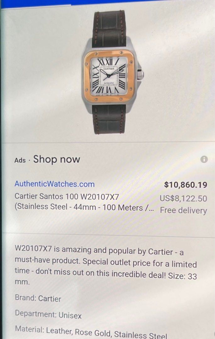 Cartier discount watch outlet