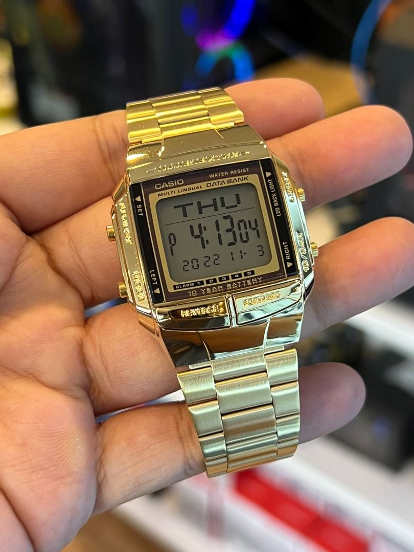 CASIO Illuminator Databank Digital Gold Stainless Steel Unisex
