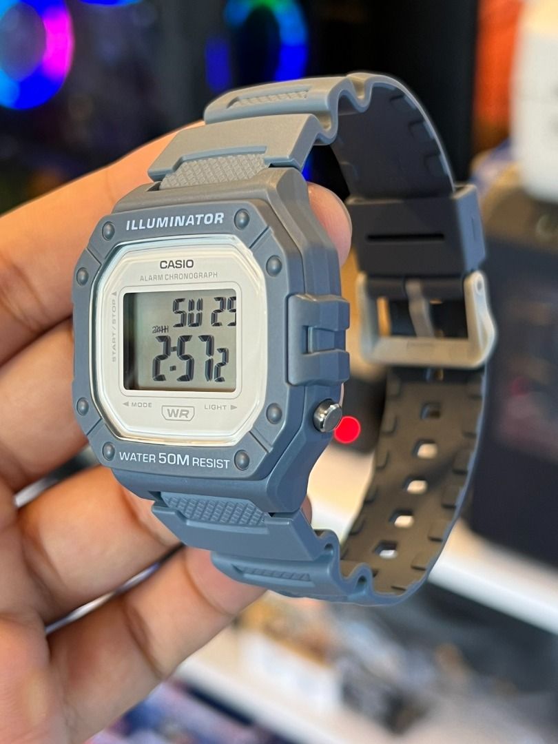 CASIO Illuminator Digital Blue Resin Band Unisex Watch W218HC2AV