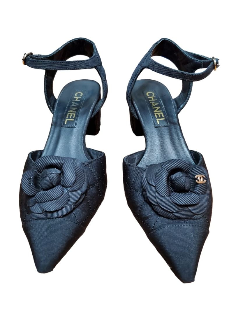 Chanel flower heels hot sale