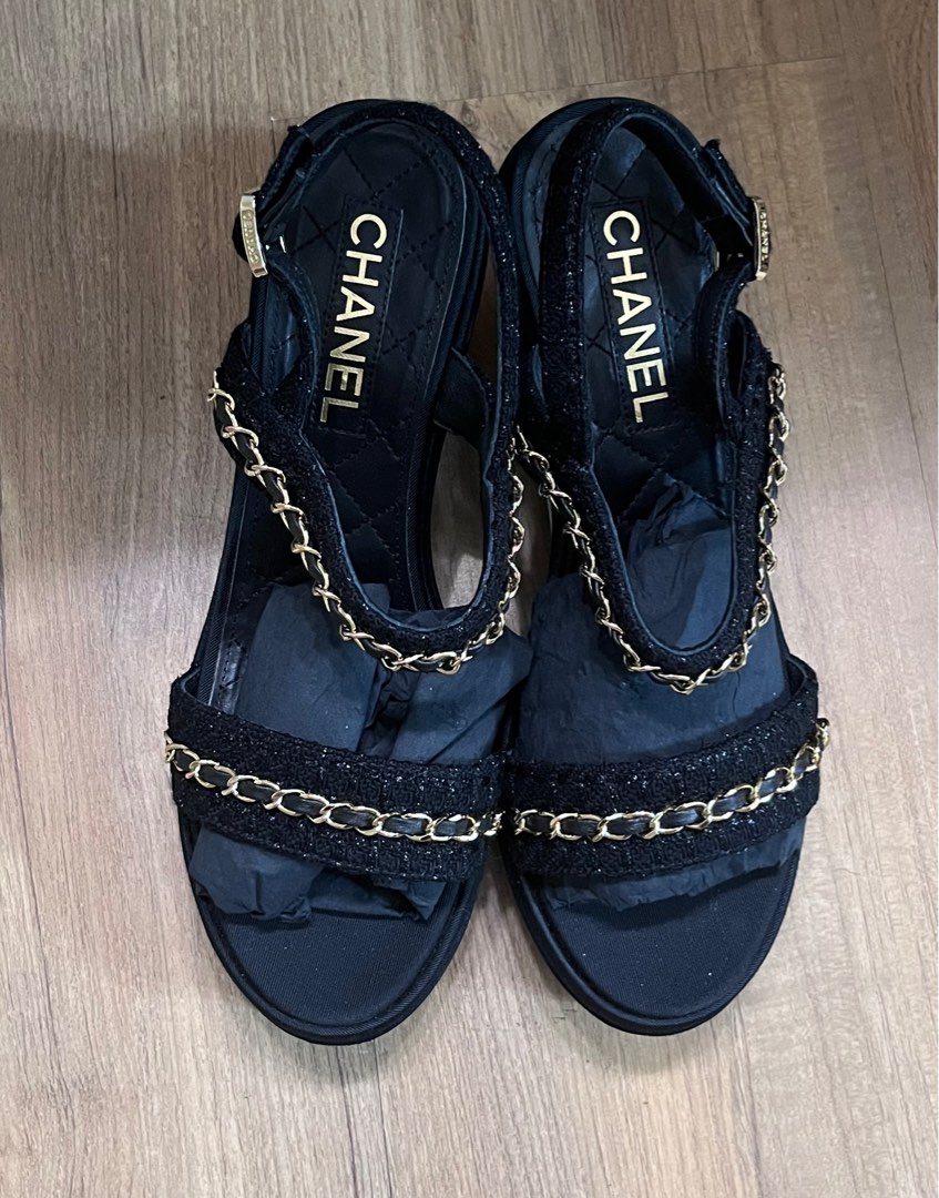 Chanel Wedge (size:39), Luxury, Sneakers & Footwear on Carousell