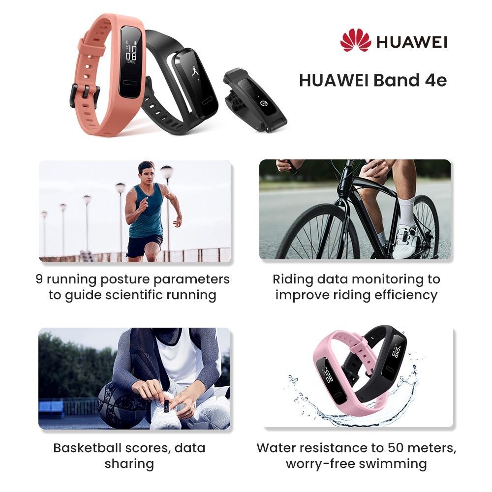 Check out HUAWEI Band 4e 4 Smart Watch Band Sleep Monitor Heart Rate Sports Mode Tracking Smart Watch Fitness Tracker 1 YEAR WARRANTY at 45 off