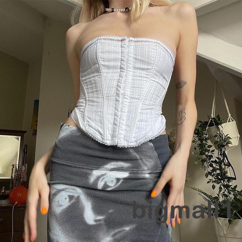 corset tube top, Women's Fashion, Tops, Sleeveless on Carousell
