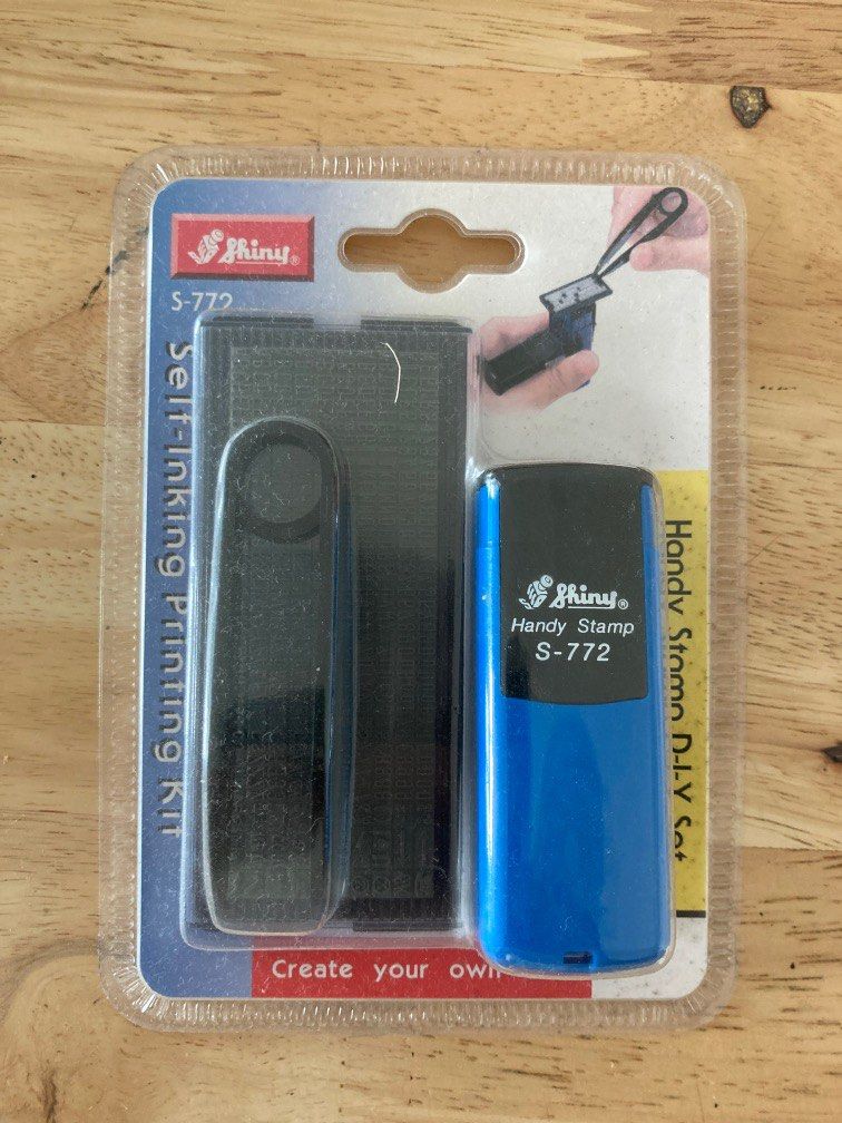 Customisable Rubber Stamp kit + ink pad, Hobbies & Toys, Stationery & Craft, Other Stationery