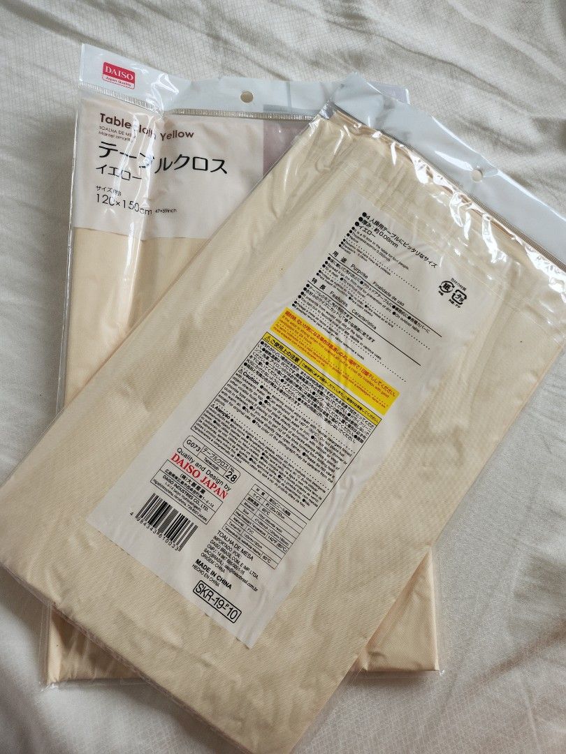 Daiso Yellow table cloth x2, Hobbies & Toys, Stationery & Craft, Craft