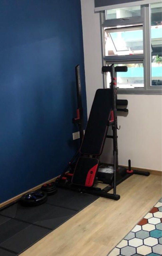 Decathlon Domyos Home Gym Weight Training Bench and Squat Bar Rack