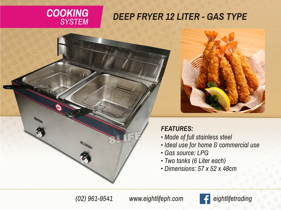 Deep Fryer GAS Double Tank 6 Liters capacity, Food & Drinks, Chilled