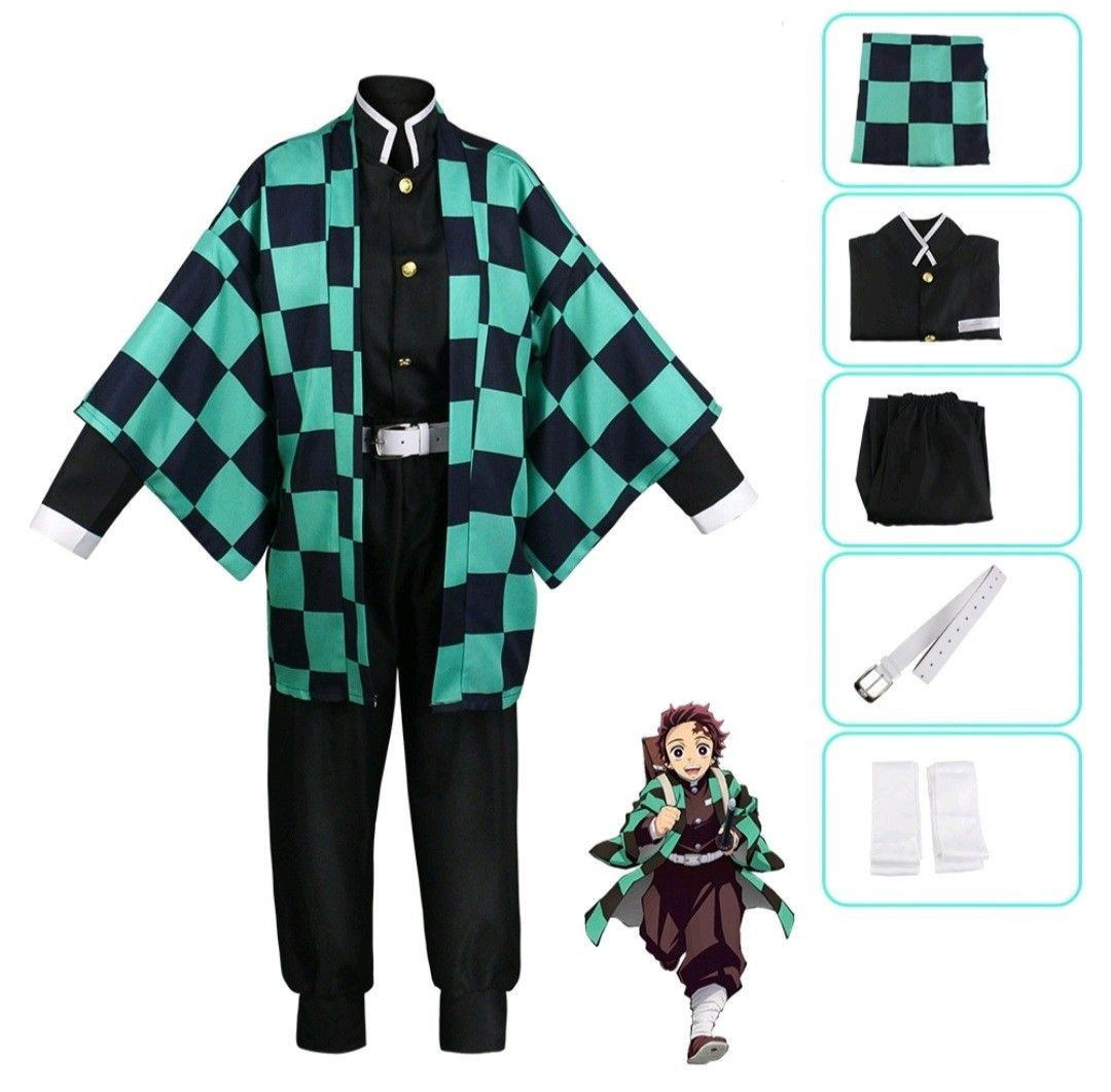 Ensemble Sweat à Capuche + Pantalon Imprimé Anime Tanjiro Kamado - Garçons/filles - Tailles XXS à 4XL