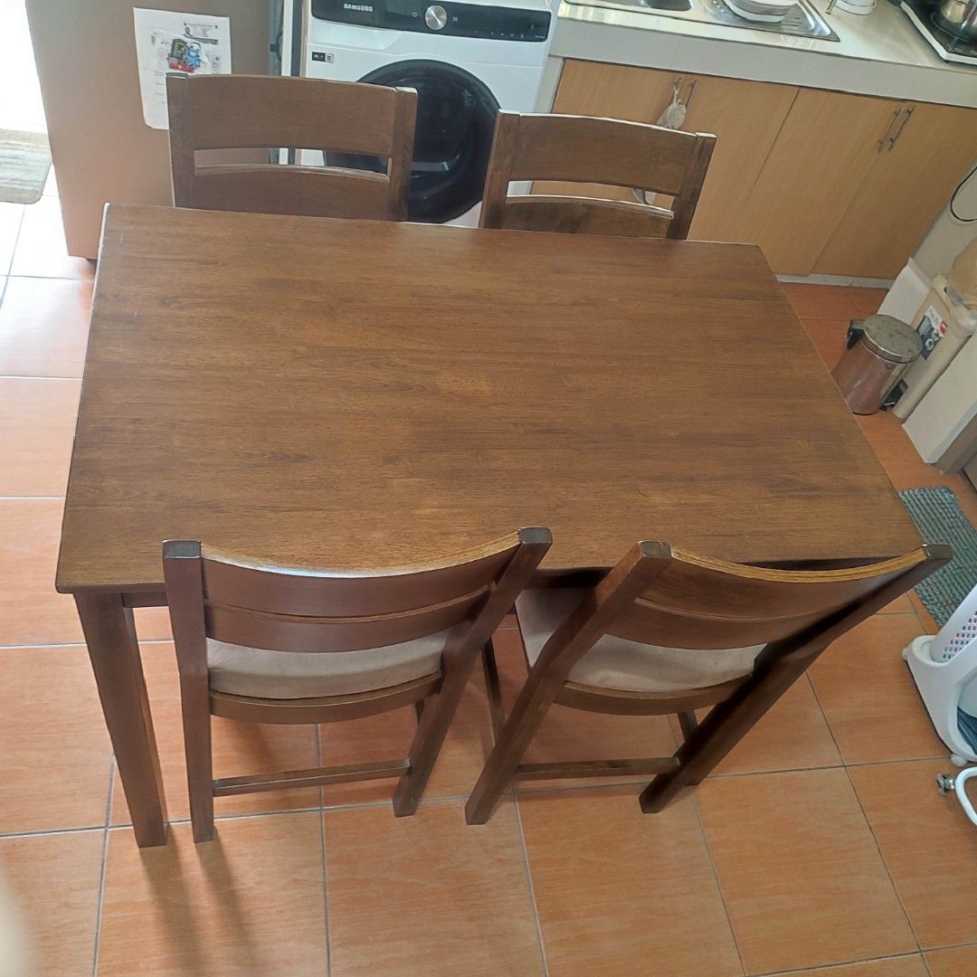 Dining Table Set Malaysian Wood 4 Seater Furniture Home Living dining-table-set-malaysian-wood-4-seater-furniture-home-living