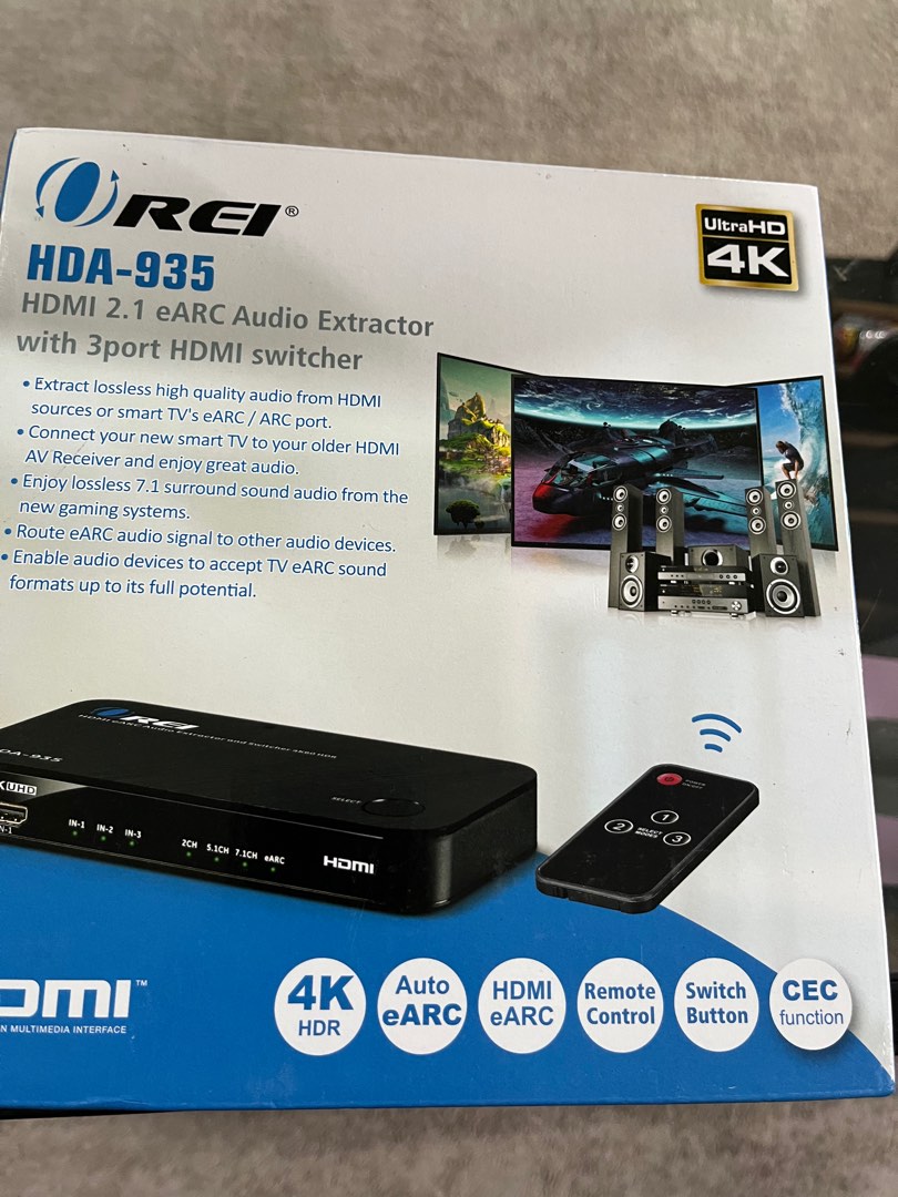 Navceker 4K 120Hz HDMI Switch eARC de Audio Extractor Optical Toslink