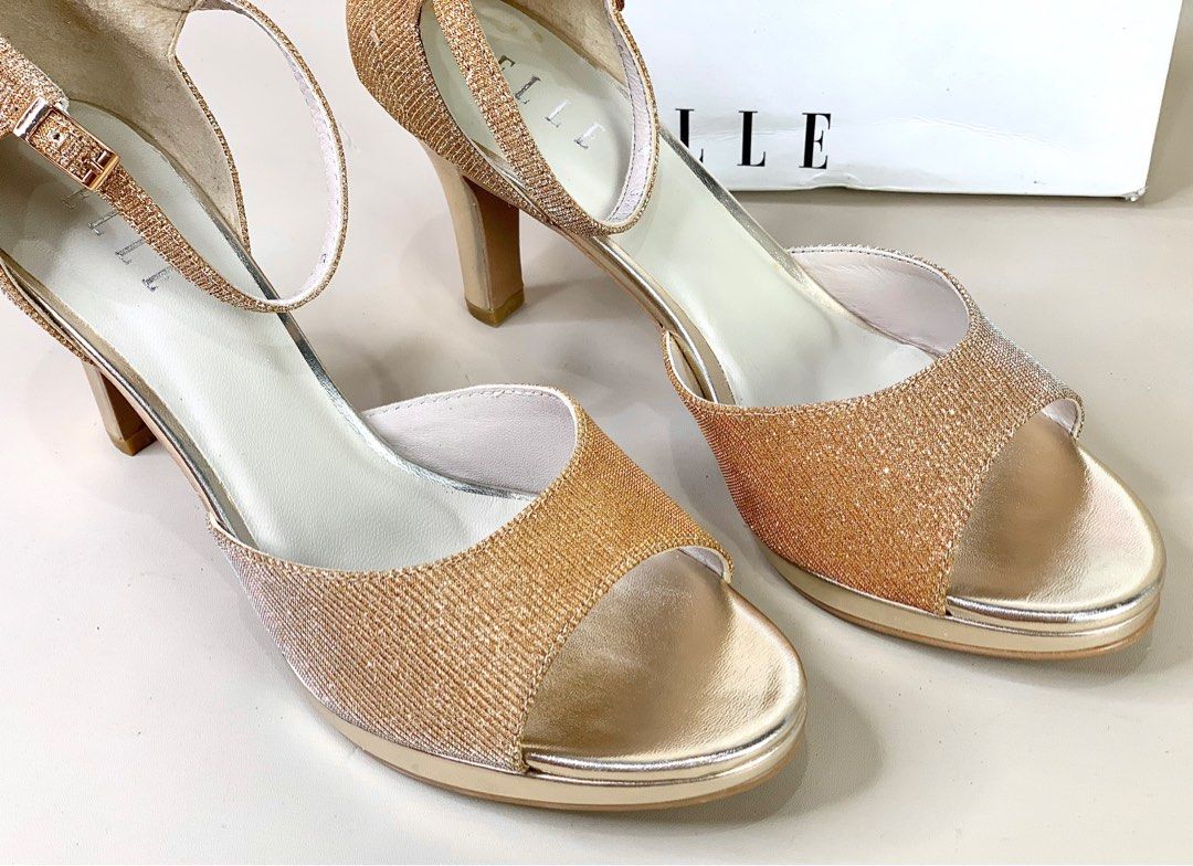 ELLE High Heels Sepatu Hak Tinggi Bracelet Gold Glitter 5 Cm