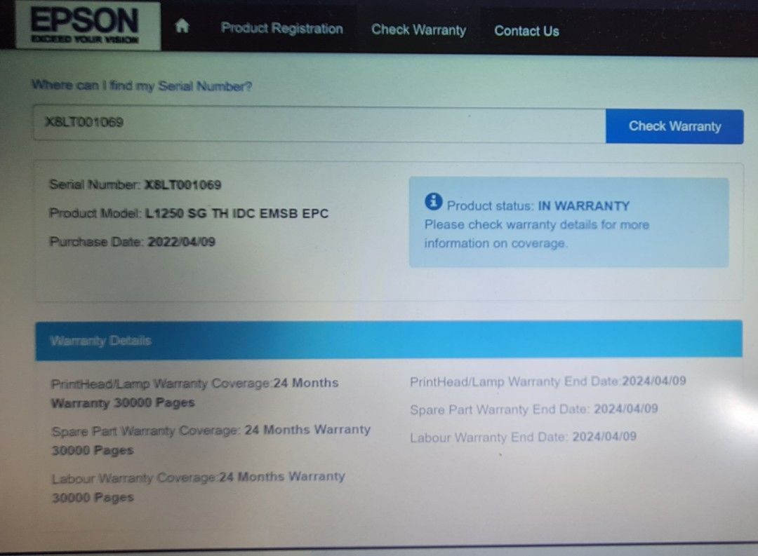 Epson L1250 WiFi Ecotank Ink Tank Colour Printer FREE Laptop Bag