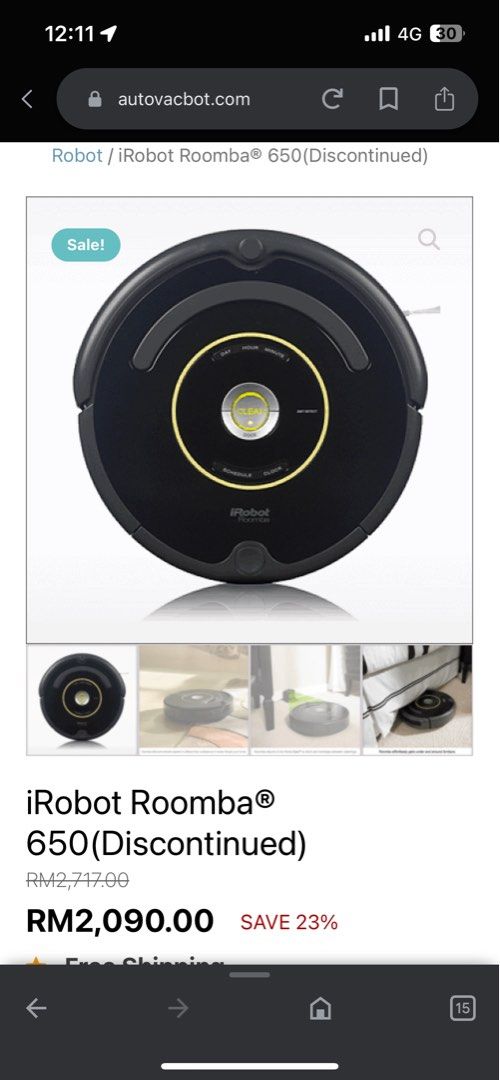 Faulty‼️ iRobot Roomba® 650 vacuum Robot Cleaner, TV & Home ...